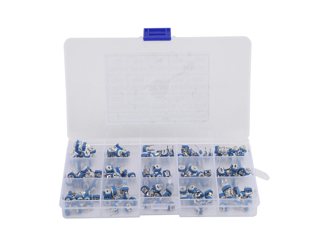 Laxiscreed Potenciômetro Vertical De 100 Ohms A 1 Megaohm, Cor Azul E Branca