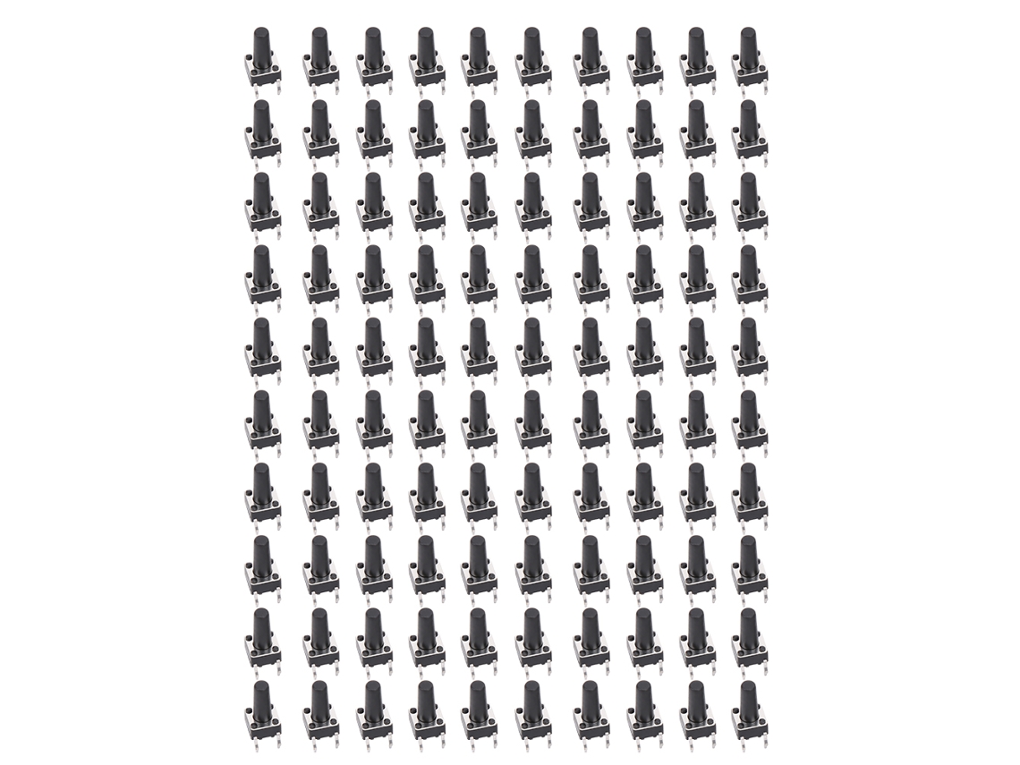 Interruptor De Botão Táctil Momentâneo Dip 100pcs 6x6x12mm Dc12v Plástico Engenharia