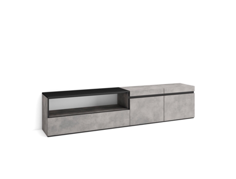 Móvel de Tv 200X45X35cm para Televisores Até 80 Estante para Tv Cimento SKRAUT HOME