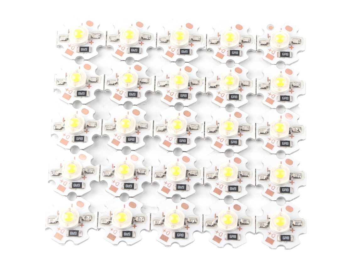 25 peças Chips LED 1W 5V 200lm 3000‑3200K Perolas de Lâmpada | S/MARCA