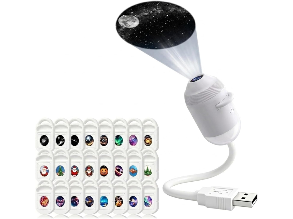Projetor Galaxy 2em 1, Luz Noturna, 24-cores De Led, Usb | Controle De Toque Com Intensidade Ajustável, Céu Estrelado