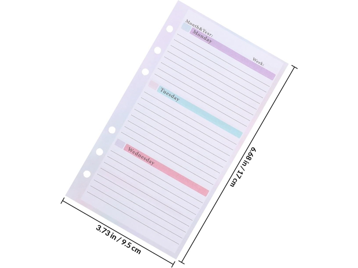 Planner Semanal 54 Folhas A6 54 Papel Espiral