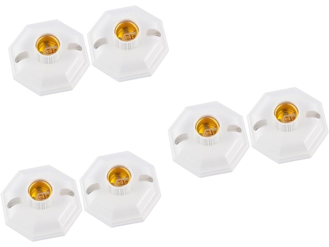 Conjunto Com 3 Adaptadores Para Soquete E27, Design Octogonal Prático Para Iluminação De Corredores Gokoco