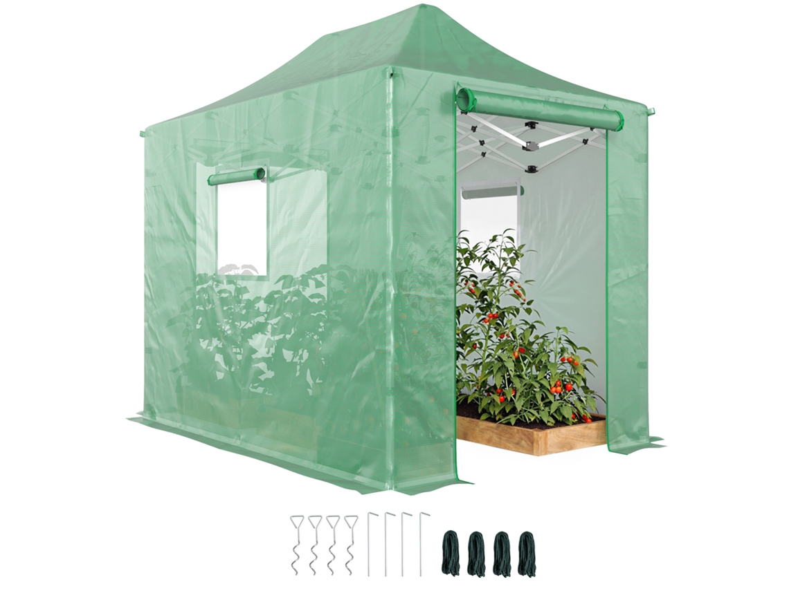 Estufa Pop up Dobrável com Telhado de Duas Águas, 200x300x270cm, S/MARCA
