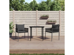 Vidaxl Cadeiras Jardim C/ Almofadões 2 Pcs 54x61x83 Cm Vime Pe Preto