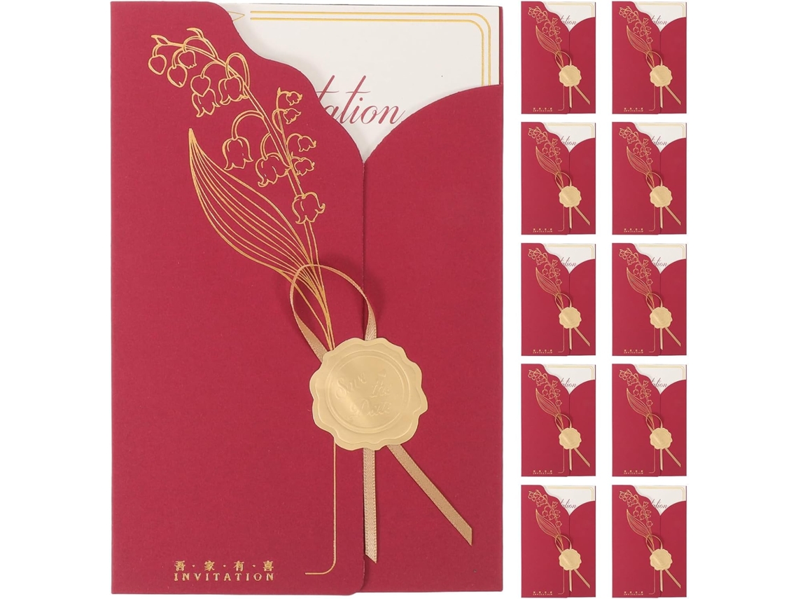 Conjunto de 20 convites de casamento chineses.