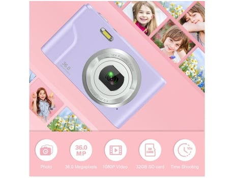 Câmera Compacta Digital VIGA EUROPE Dc311Af 48Mp Hd Resolução 2 4 Polegadas Tela 32Gb Lilás