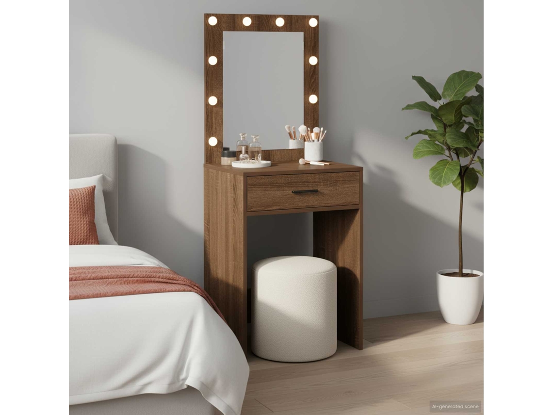 Vidaxl Mesa De Vestir Carvalho Marrom 50 X 41 X 135 Cm
