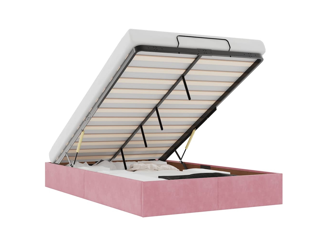 Ottoman Bed, Ottoman Beds Vidaxl Cor-de-rosa Veludo (120 X 200 Cm)