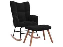 Maison Exclusive - Cadeira De Baloiço Com Banco Veludo Preto