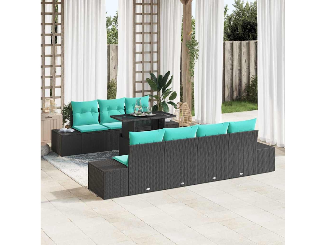Vidaxl Conjunto De Sofá De Jardim 8 Unid. 7-número De Lugares