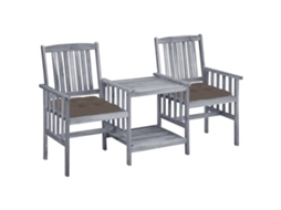 Cadeiras De Jardim C/ Mesa De Centro E Almofadões Acácia Maciça Dkd Home Decor