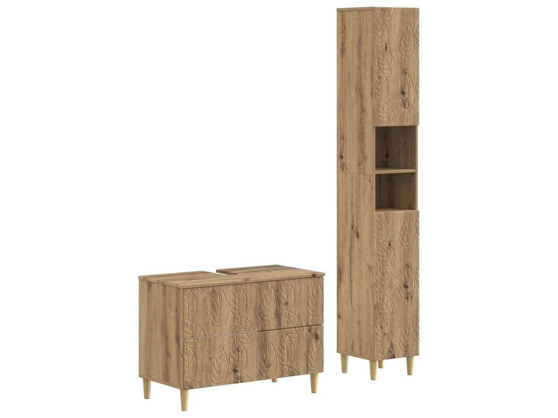 Vidaxl Conjunto De Armário De Banheiro Com 2 Peças Delft