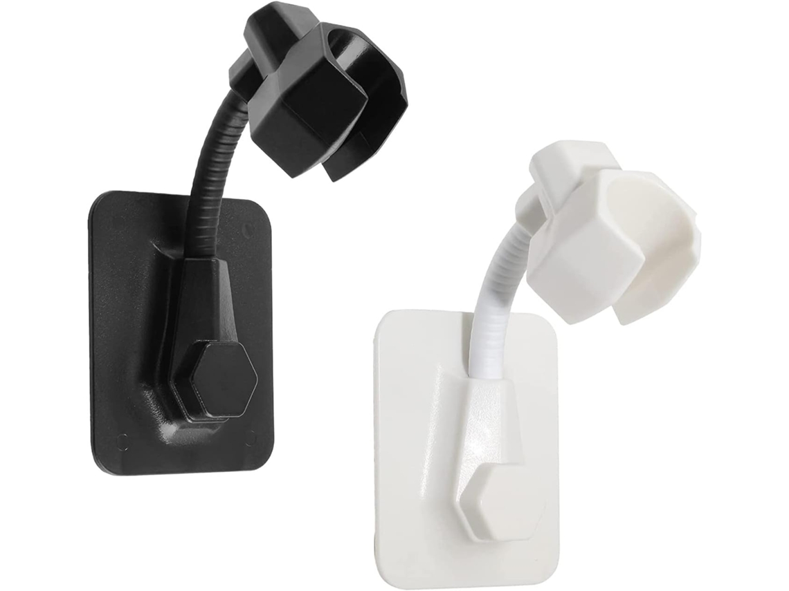 Lurelia Suporte Adesivo Para Chuveiro Abs Preto Rotação 360º Ajustável Autoadesivo Sem Furação