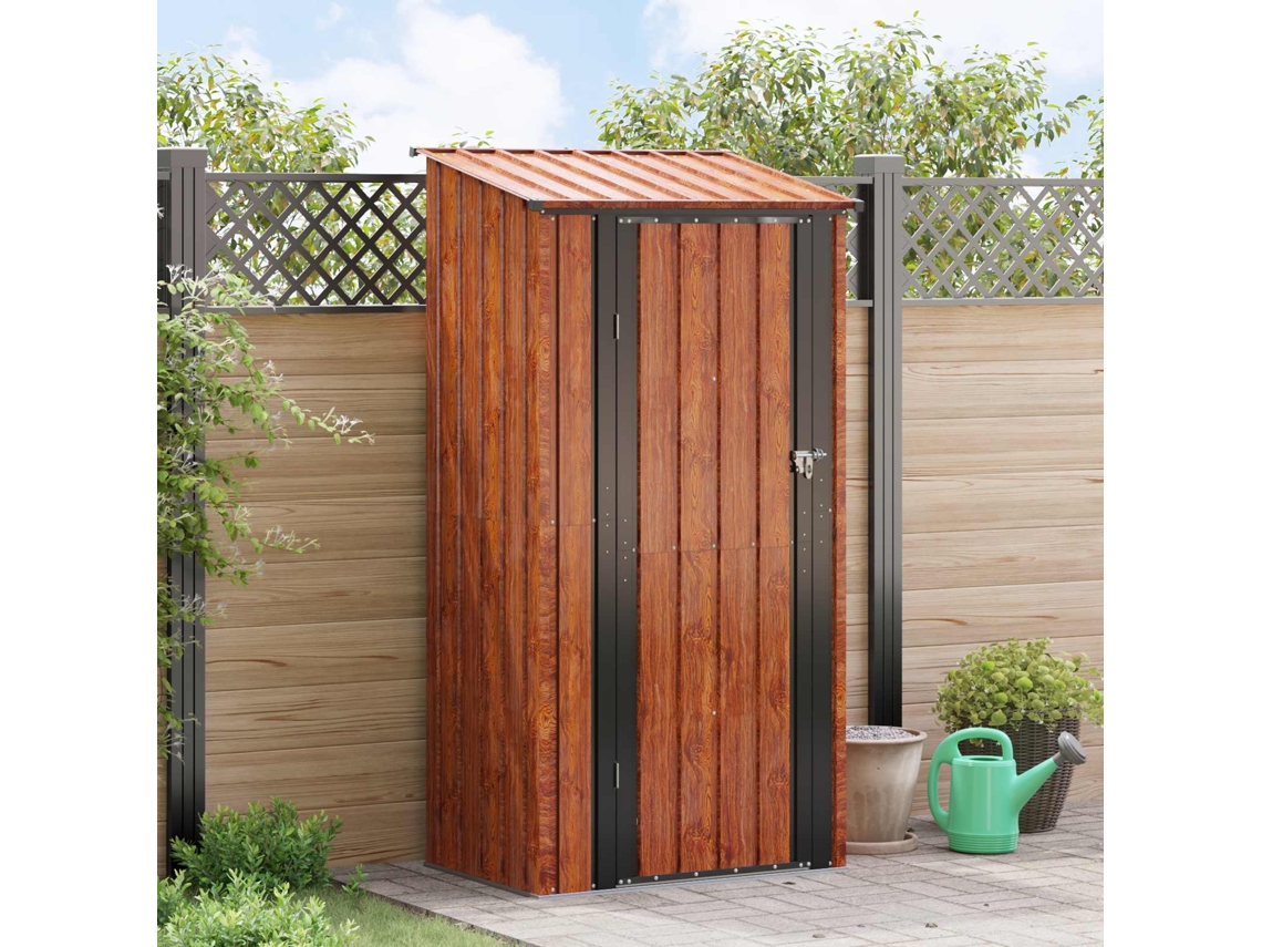 Vidaxl Abrigos De Jardim Castanho 103 X 74 X 200 Cm Metal