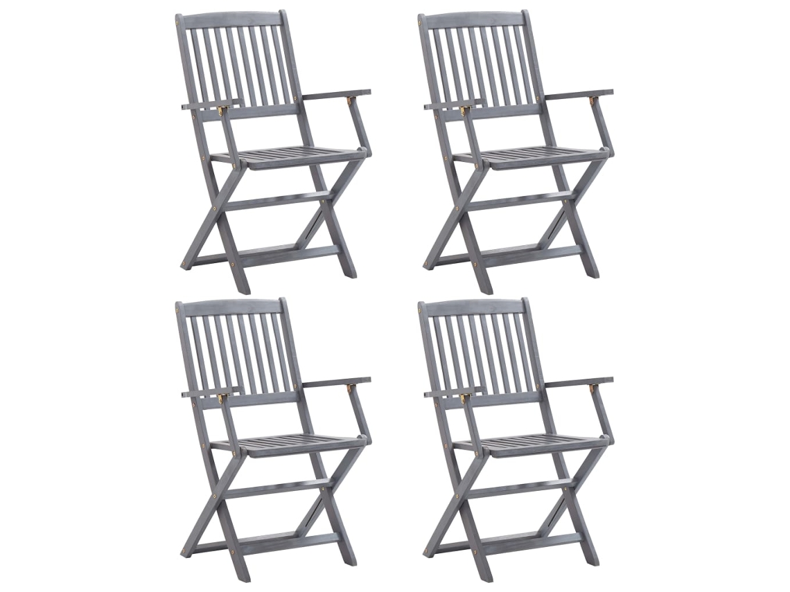 Folding Chair, Folding Chairs Vidaxl Cinzeto Madeira (n/a)