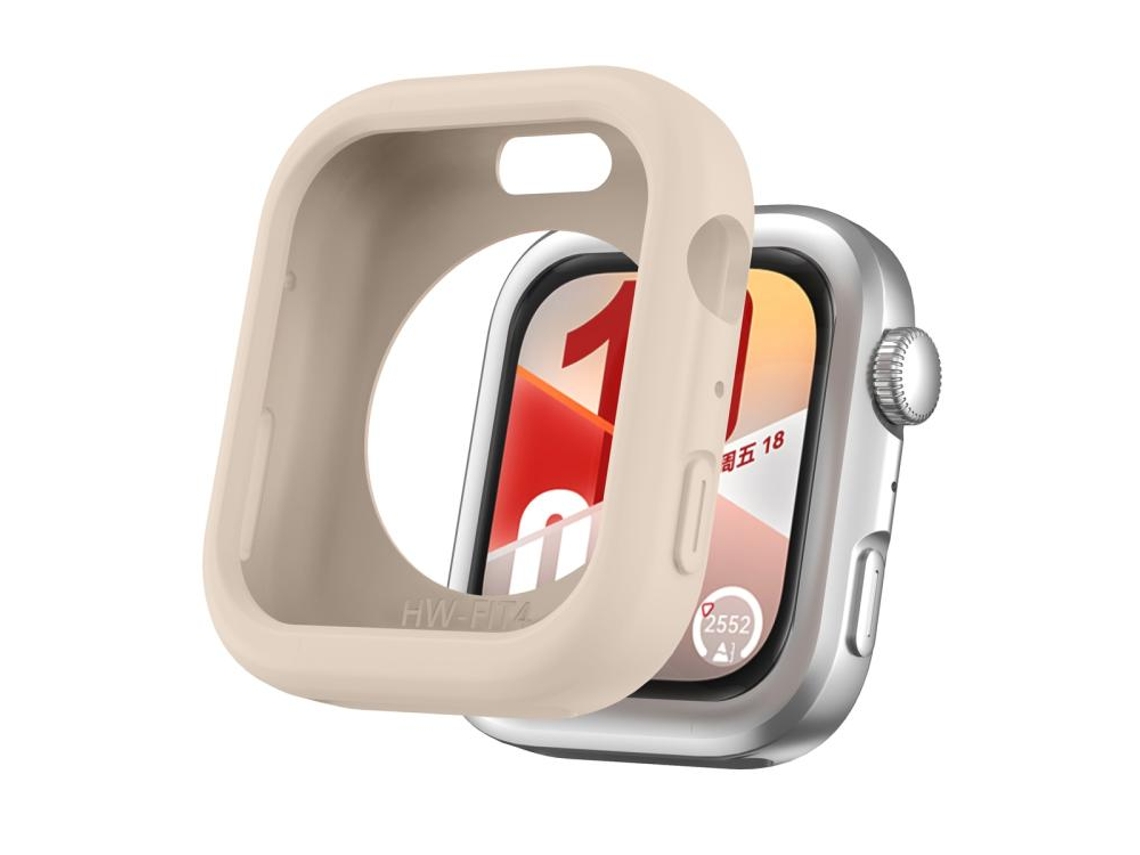 Capa Protetora De Silicone Para Huawei Watch Fit 4 Branco Marfim Csyy