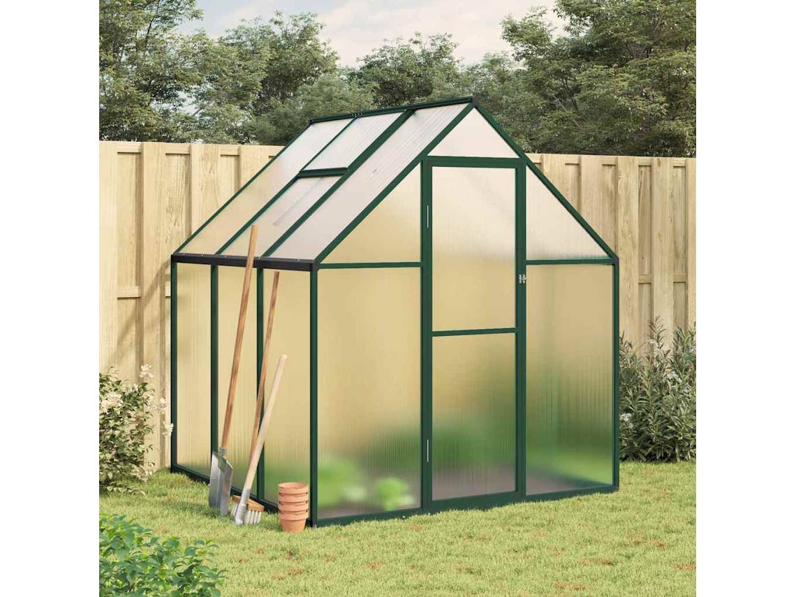 Vidaxl Estufa Com Estrutura De Base 169x169x195 Cm Alumínio Verde