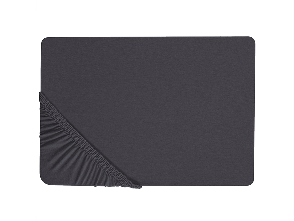 Sábana Beliani Hofuf De Algodón Negro 90x200x25