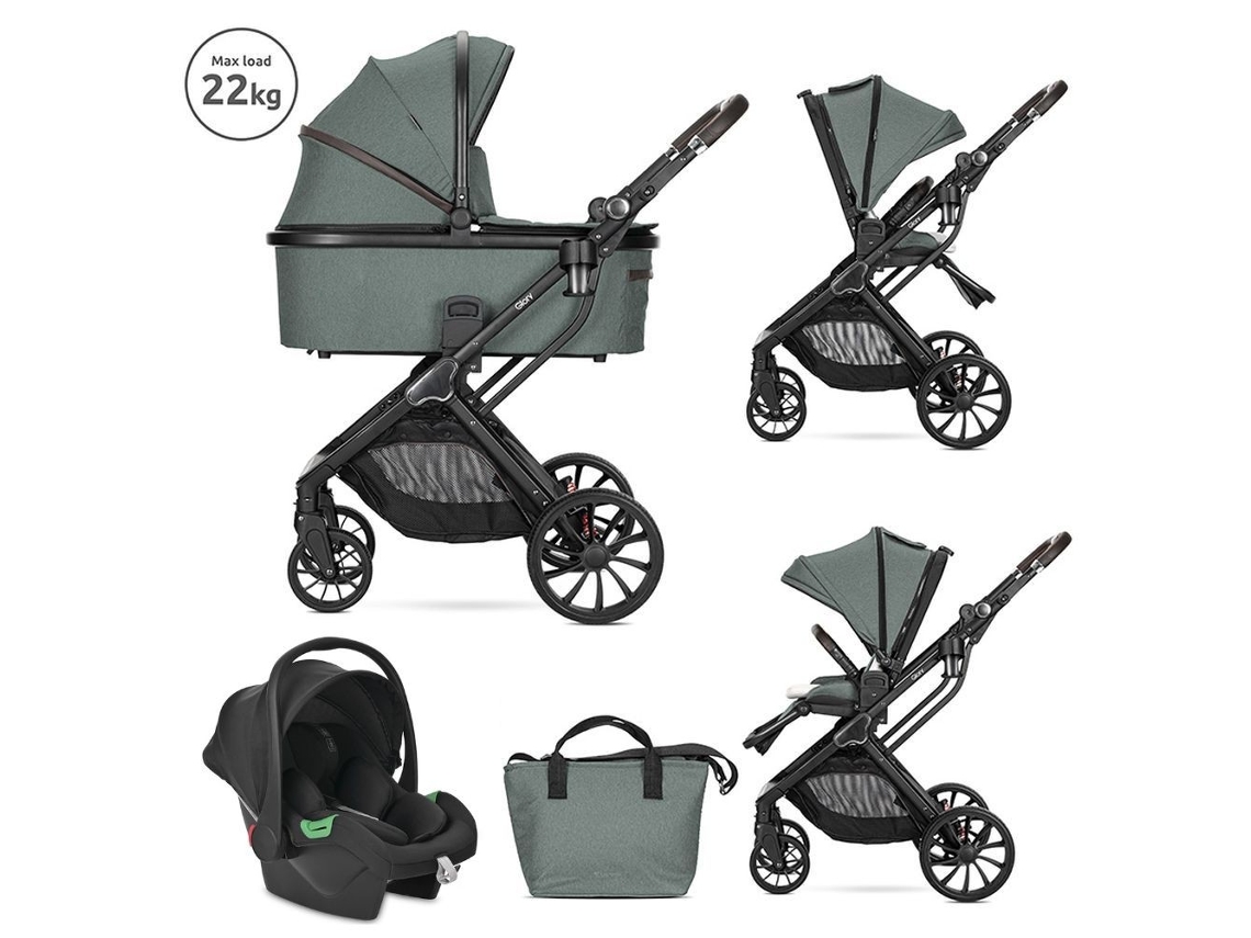 Carrinho De Bebê Lorelli Trio Glory Green Até 22 Kg
