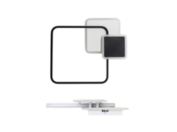 Nettlife Led Luz De Teto 45 × 41 Cm, 46 W, 3000 K-6000 K Lâmpada Regulável Preta Com Design Para Quarto, Escritório, Cozinha
