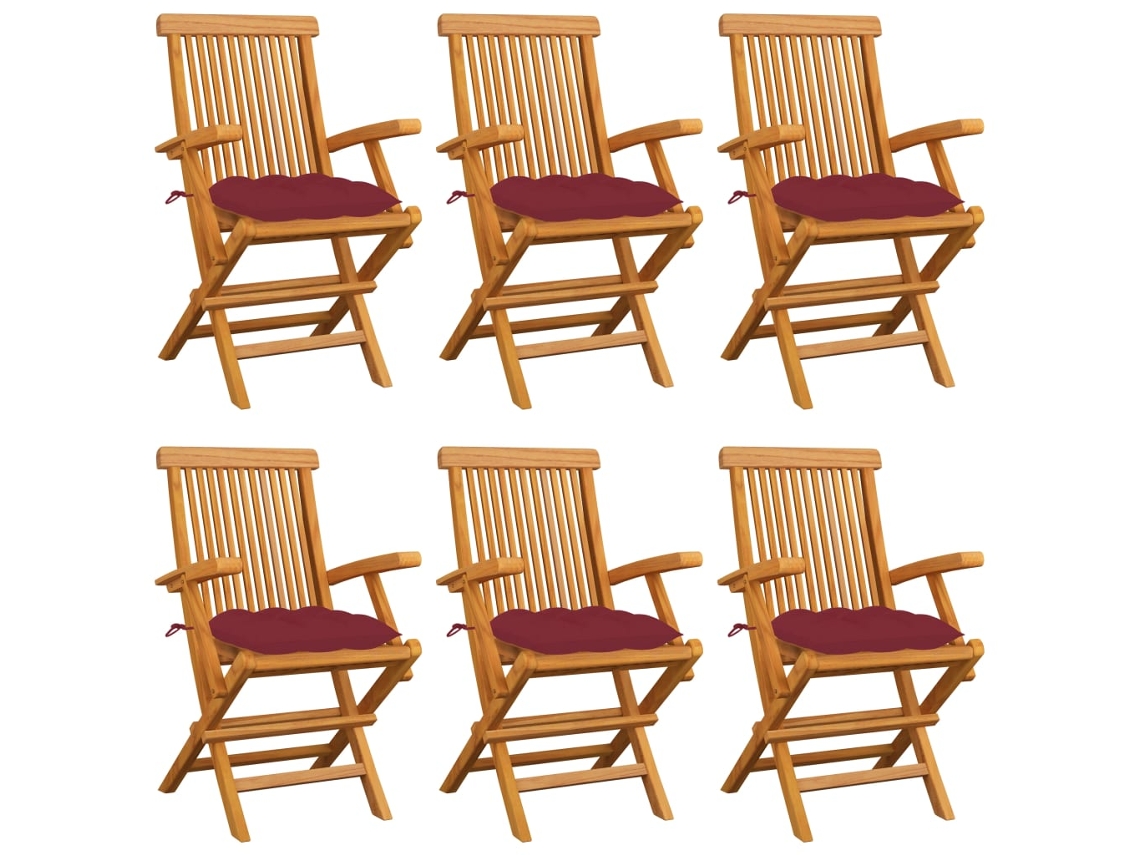Folding Chair, Folding Chairs Vidaxl Vermelho Teca (n/a)