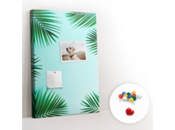 Quadro De Cortiça Com Impressão Folhas Tropicais Para A Sala De Estar Espelharte (40x60 Cm)