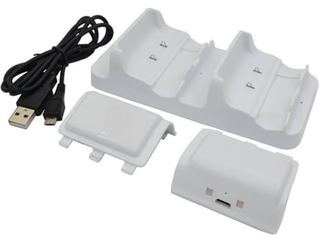 Carregador Duplo REYTID para Comandos XBOX One Slim com 2 Baterias 1200 mAh Recarregáveis