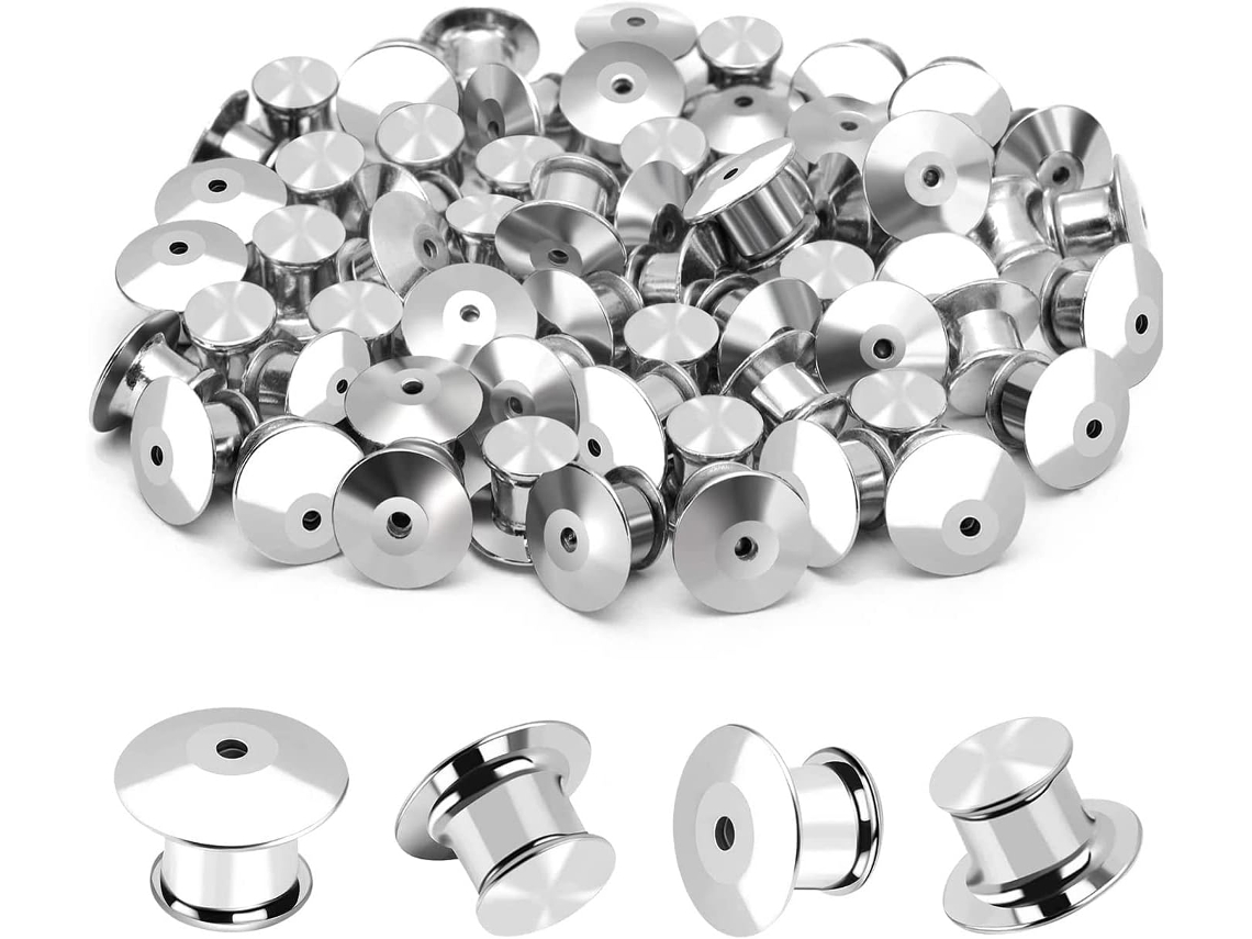 Conjunto De 60 Alfinetes Metal Com Trava, Alfinete Lapela Fecho