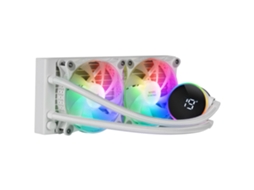 Arrefecimento Líquido Aio MARS GAMING Ml-Lcd240 Tdp 500W 2X Ventoinhas Fdb Argb 120Mm Ecrã Lcd Opti-Chamber de 3ª Geração Branco