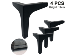 4 Pack Pés de Sofá de Metal, Estilo Moderno para Móveis Diy, 10cm/15cm/17cm 10 Cm Negro