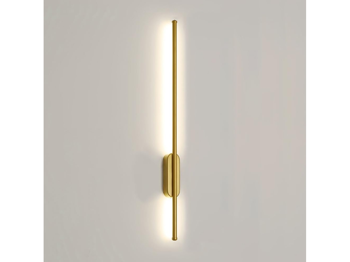 Applique Mural Branca, Dourada, De Metal, Led, Moderna, Ultra-fina, Linear