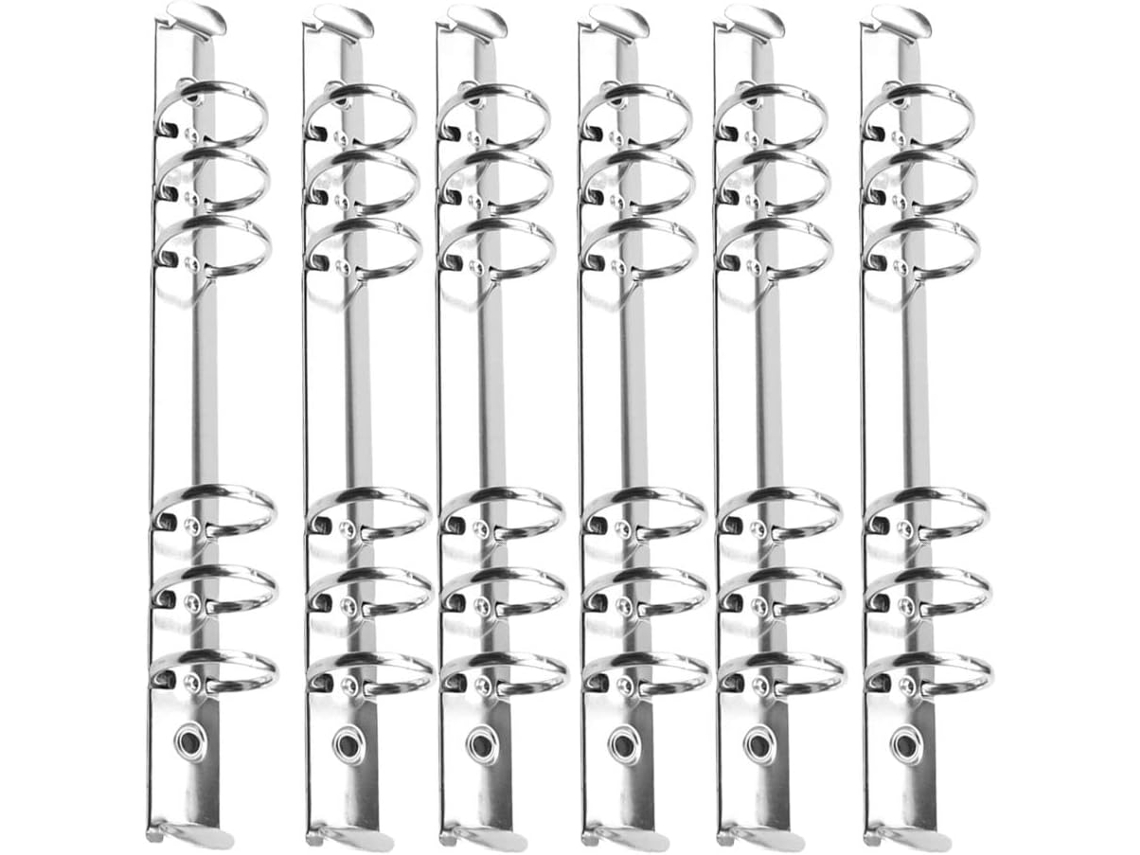 Pasta De Metal Gadpiparty Com 6 Peças, Fichário De Metal Com Argolas E Clipes Prateados Para Itens Soltos, Artigos De