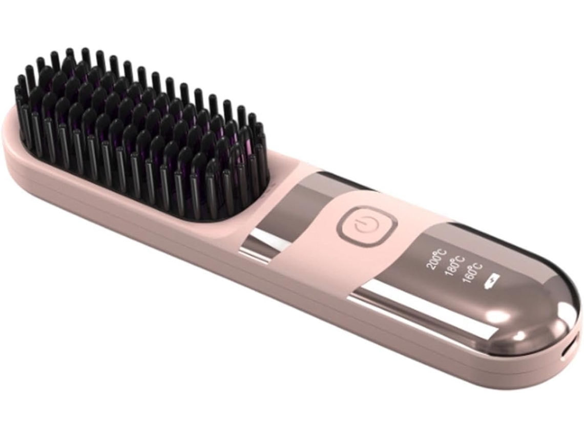 Escova Alisadora De Cabelo Compacta Sem Fio Com Temperatura Ajustável