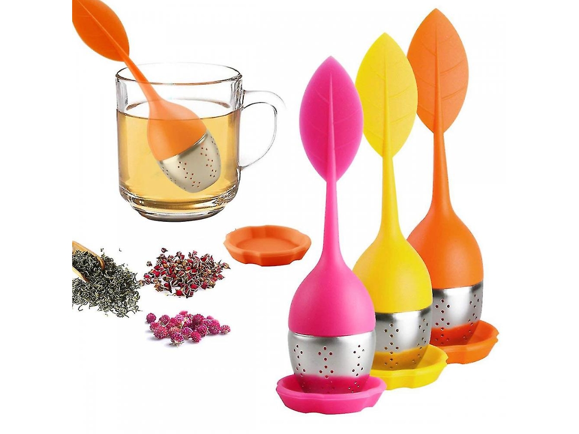 Infusor De Chá Aço Inoxidável Com Cabo Silicone