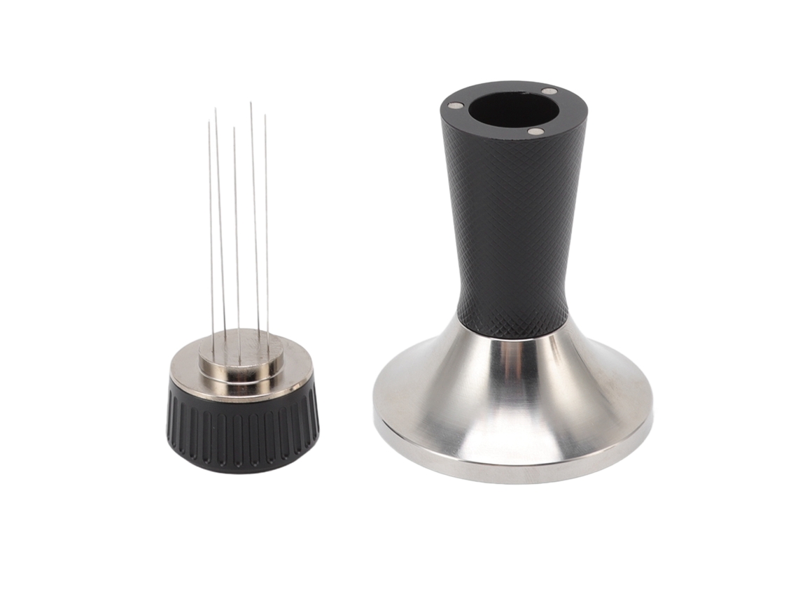 Ferramenta 2 Em 1 Tamper E Distribuidor de Café 53,3mm Preto