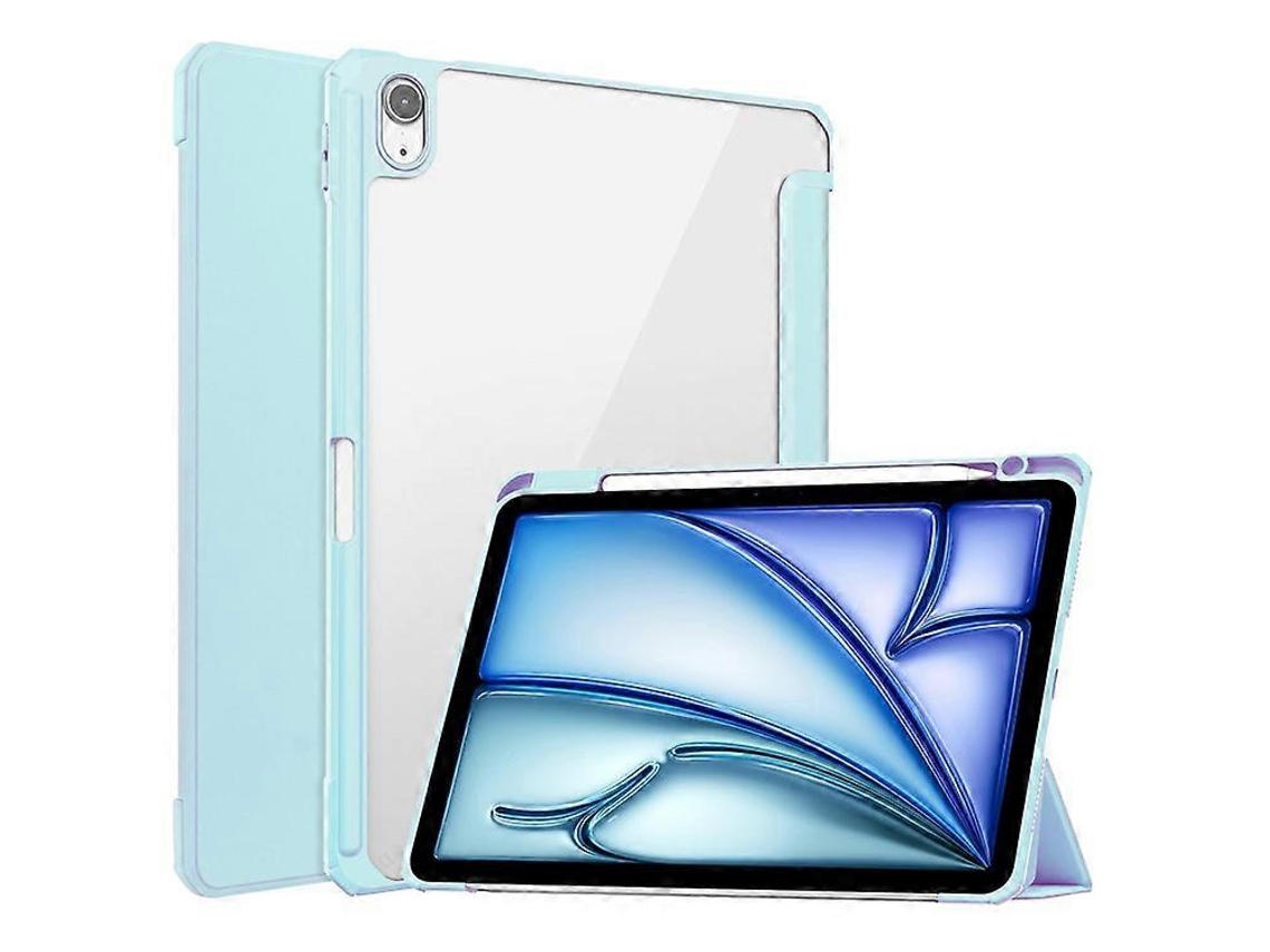 Capa Compatível Com Ipad Air 11 , Transparente, Em Couro Pu, Função De Ativação/desativação Automática E Suporte Para Caneta Tuotuo (2024)