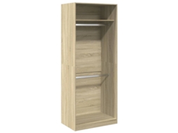 Conjunto 1 Wardrobe, Wardrobes Vidaxl Marrom Madeira Processada (80 X 50 X 200 Cm)