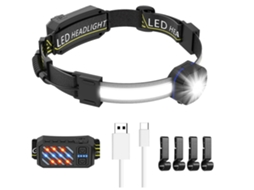 Farol À Prova Dágua Com Luz Vermelha Branca, Farol De 10 Modos Para Pesca De Acampamento Ao Ar Livre 1 Pacote Yizhood (preto)