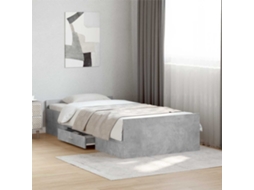 Vidaxl Estrutura De Cama Com Armazenamento Com Gaveta Cinzento Cimento