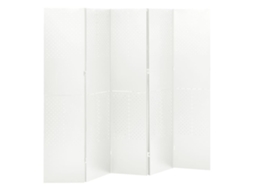 Vidaxl Divisória De Quarto Com 5 Painéis Aço 200x180 Cm Branco