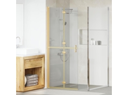 Vidaxl Parede De Chuveiro Walk-in Ouro 80 X 6,5 X 190 Cm
