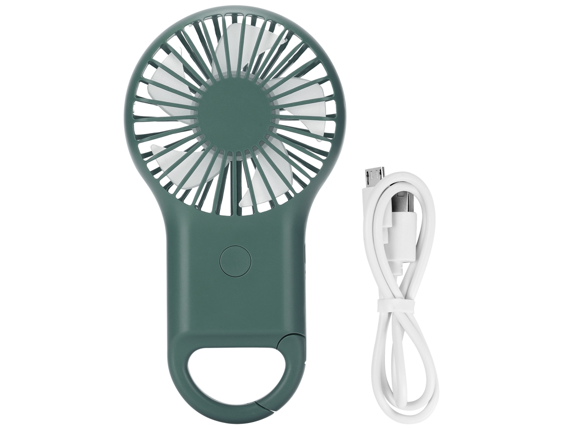 Ventilador Portátil Usb Carregável 3 Velocidades Verde Militar