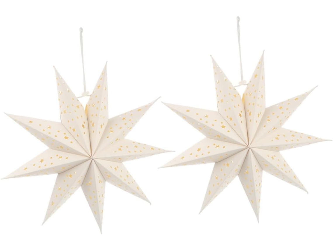 1 Conjunto de Abajures Decorativos de Papel, Lanternas Brancas Estreladas para o Natal, Fácil Instalação e SFUSHOS