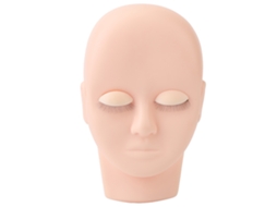 Cabeça De Boneca Para Prática De Extensão De Cílios Com Pálpebras Substituíveis Em Borracha Macia Rosa Reutilizável
