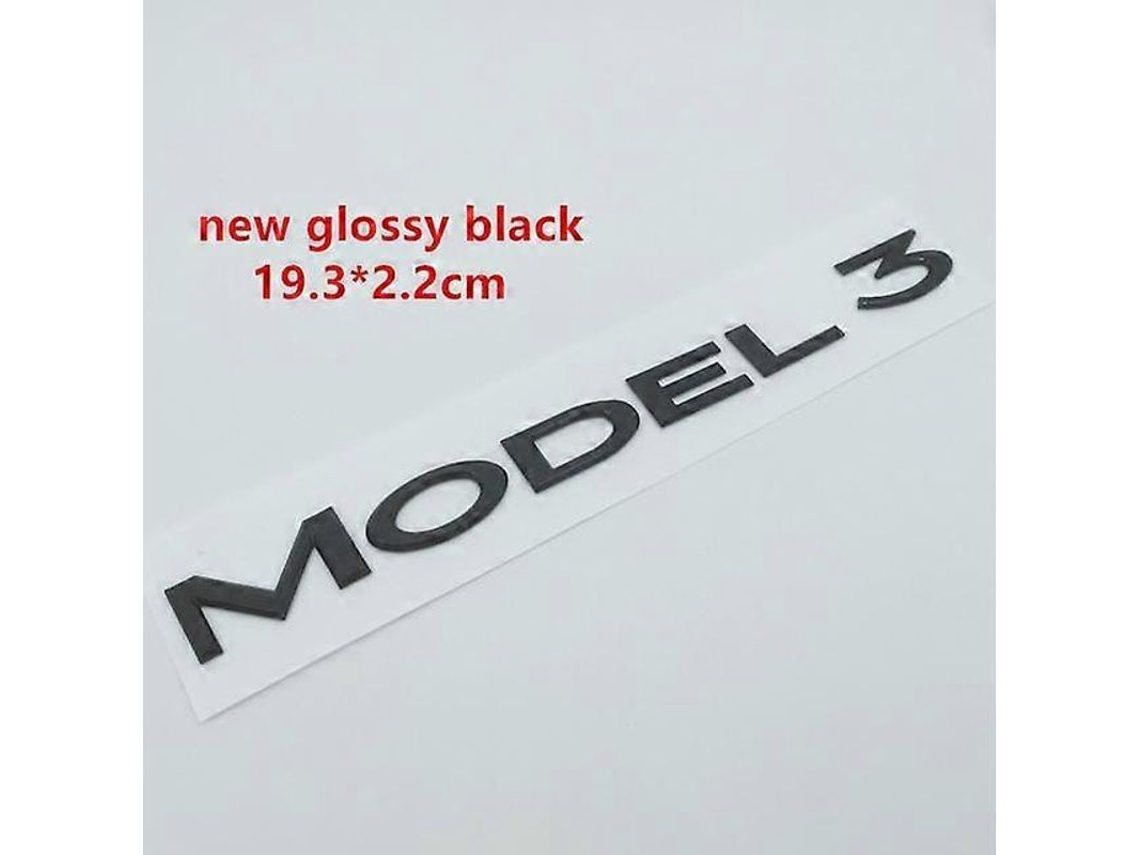 Adesivo De Emblema De Carro 3d Badge Cromado Para Veículos - 1 Unidade Model 3 Preto Brilhante