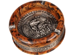 Cinzeiro de Madeira com Estampa Leopardo. Decorativo para Mesa, Ideal Casa, Escritório e Hotel. CHABERLU