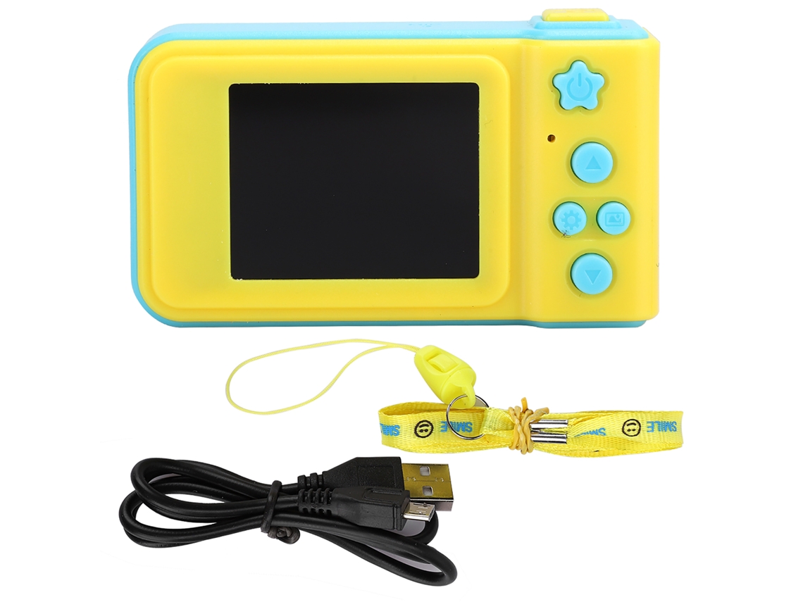 Câmera Digital Esportiva Usb Para Crianças Mini Brinquedo Dslr Com Slot De Cartão De Memória Azul