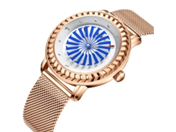 Relógio de Quartzo Masculino Elegante e À Prova D'água MDUG (azul e Ouro Rosa)