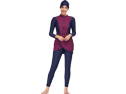 Traje de Banho Business Feminino 3 Peças Longo Manga Protetor Solar com Bojo Tamanho L | S/MARCA